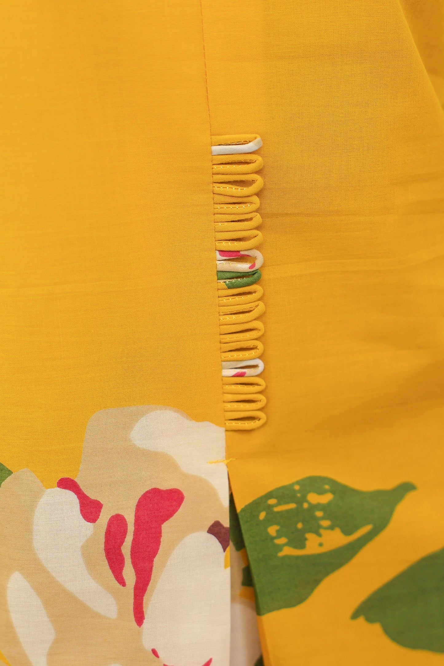 Mustard Floral Co-ord Set - Cotton Kurta & Pants for Women