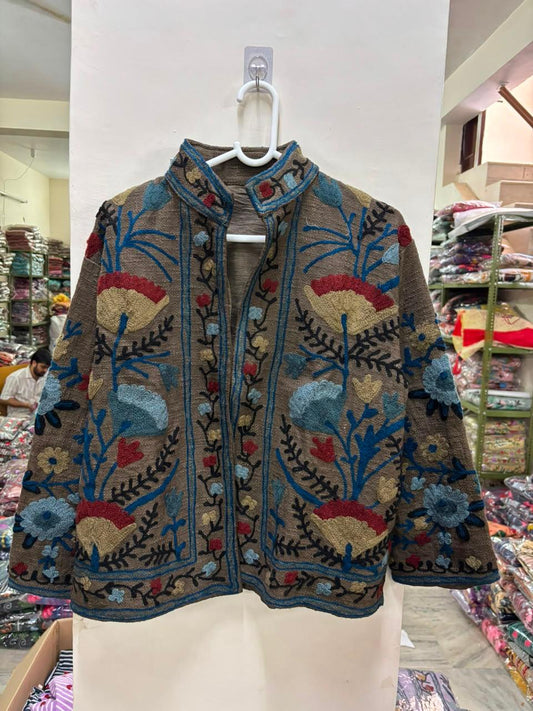 Handcrafted Suzani Embroidered Cotton Jacket – Floral Artisan Open Front Jacket (Copy) (Copy) (Copy) (Copy) (Copy) (Copy)