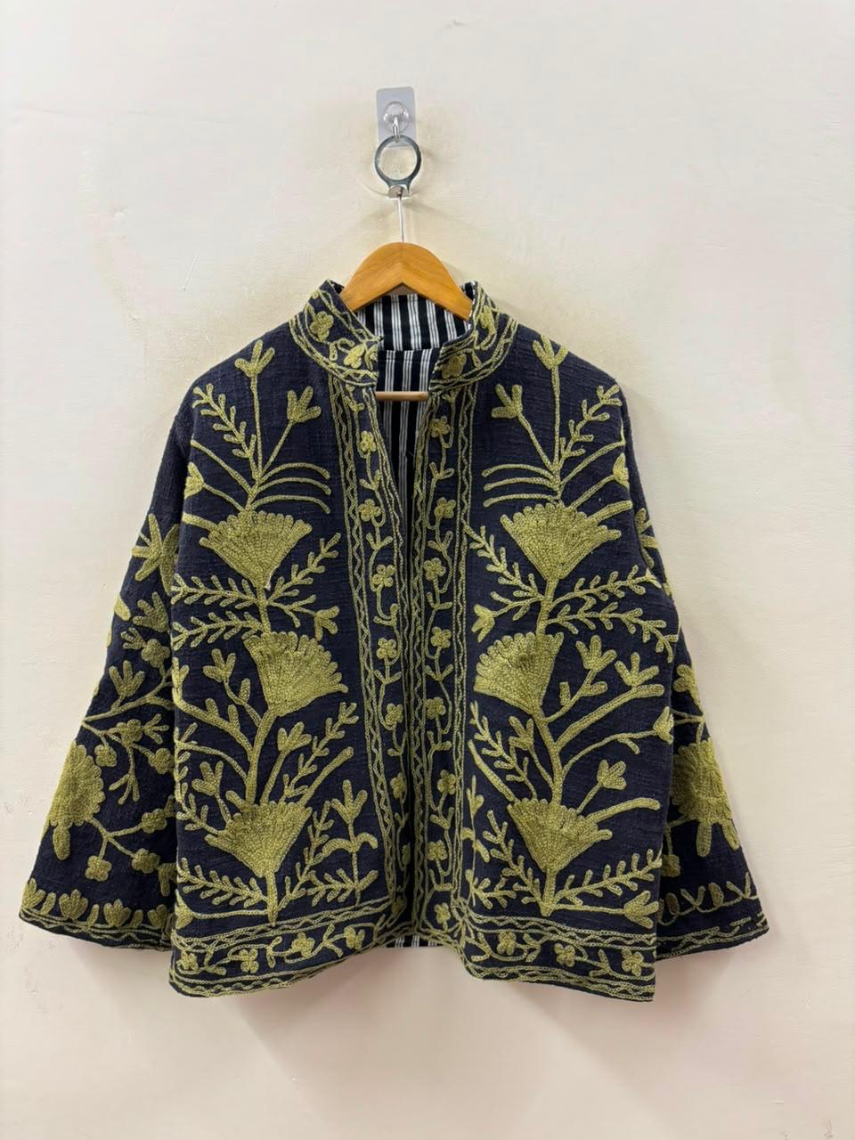 Handcrafted Suzani Embroidered Cotton Jacket – Floral Artisan Open Front Jacket (Copy) (Copy) (Copy) (Copy) (Copy) (Copy) (Copy) (Copy) (Copy) (Copy) (Copy) (Copy) (Copy) (Copy) (Copy) (Copy) (Copy)