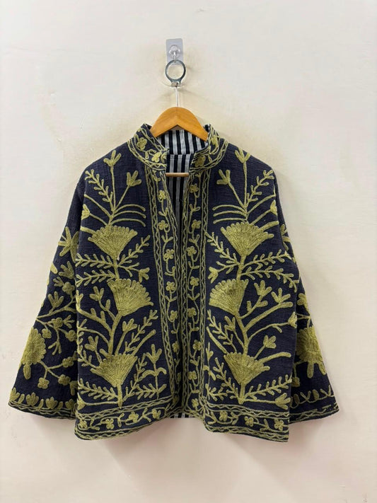 Handcrafted Suzani Embroidered Cotton Jacket – Floral Artisan Open Front Jacket (Copy) (Copy) (Copy) (Copy) (Copy) (Copy) (Copy) (Copy) (Copy) (Copy) (Copy) (Copy) (Copy) (Copy) (Copy) (Copy) (Copy)