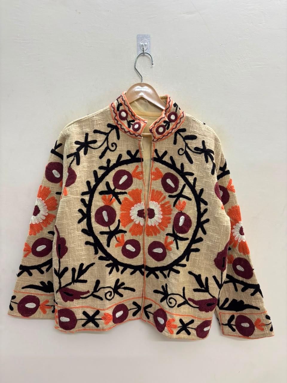 Handcrafted Suzani Embroidered Cotton Jacket – Floral Artisan Open Front Jacket (Copy) (Copy) (Copy) (Copy) (Copy) (Copy) (Copy) (Copy) (Copy) (Copy) (Copy) (Copy) (Copy) (Copy) (Copy) (Copy) (Copy) (Copy)