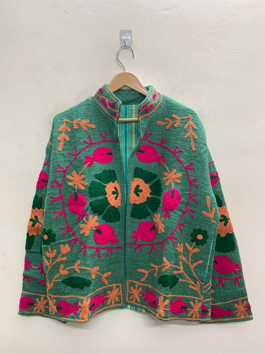 Handcrafted Suzani Embroidered Cotton Jacket – Floral Artisan Open Front Jacket (Copy) (Copy) (Copy) (Copy) (Copy) (Copy) (Copy) (Copy) (Copy) (Copy)