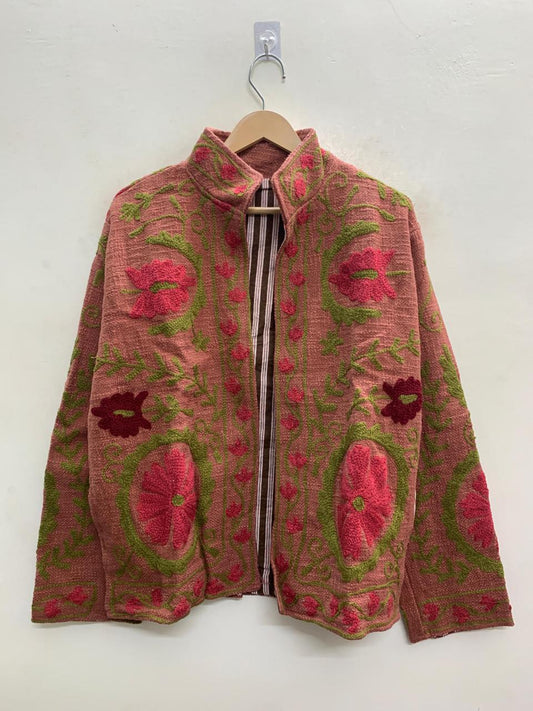 Handcrafted Suzani Embroidered Cotton Jacket – Floral Artisan Open Front Jacket (Copy) (Copy) (Copy) (Copy) (Copy) (Copy) (Copy) (Copy) (Copy) (Copy) (Copy) (Copy) (Copy) (Copy) (Copy)