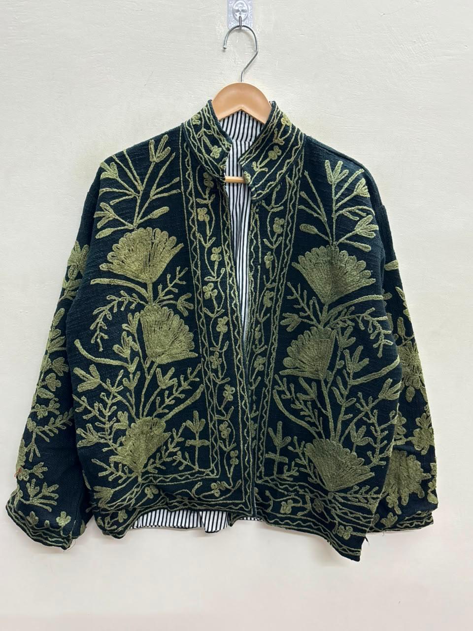 Handcrafted Suzani Embroidered Cotton Jacket – Floral Artisan Open Front Jacket (Copy) (Copy) (Copy) (Copy) (Copy) (Copy) (Copy) (Copy) (Copy)