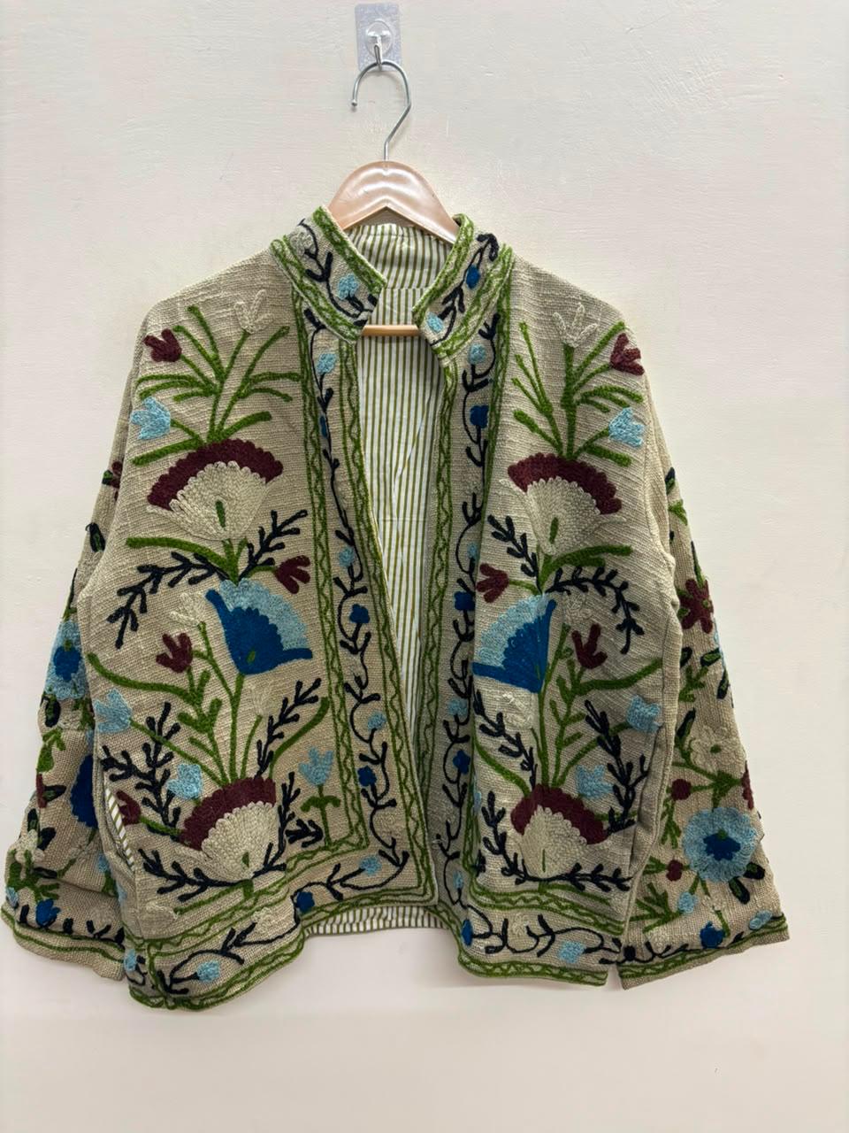 Handcrafted Suzani Embroidered Cotton Jacket – Floral Artisan Open Front Jacket (Copy) (Copy) (Copy) (Copy) (Copy) (Copy) (Copy) (Copy) (Copy) (Copy) (Copy) (Copy) (Copy) (Copy) (Copy) (Copy) (Copy) (Copy) (Copy) (Copy) (Copy) (Copy) (Copy)