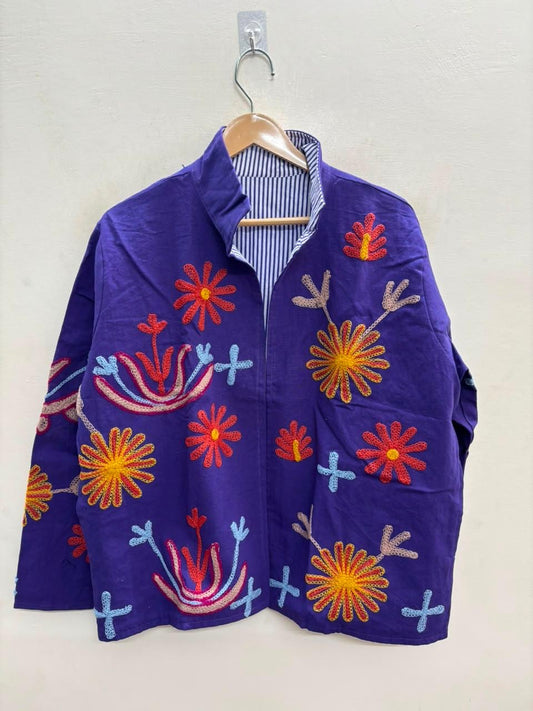 Handcrafted Suzani Embroidered Cotton Jacket – Floral Artisan Open Front Jacket (Copy) (Copy) (Copy) (Copy) (Copy) (Copy) (Copy) (Copy) (Copy) (Copy) (Copy)