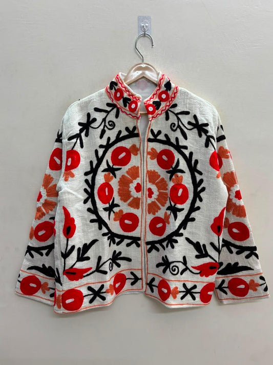 Handcrafted Suzani Embroidered Cotton Jacket – Floral Artisan Open Front Jacket (Copy) (Copy) (Copy) (Copy) (Copy) (Copy) (Copy) (Copy) (Copy) (Copy) (Copy) (Copy) (Copy) (Copy) (Copy) (Copy) (Copy) (Copy) (Copy) (Copy) (Copy)