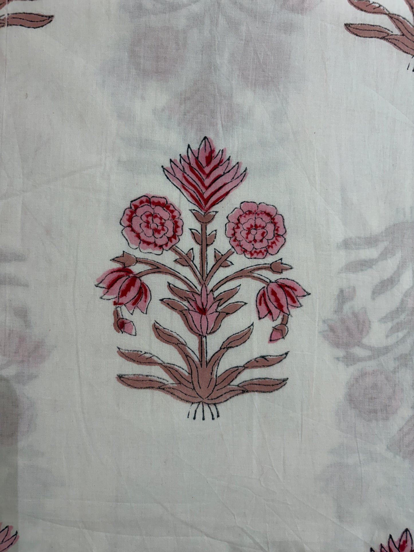 100% Cotton Hand Block Print Fabric Set | Floral Buta & Border Print Cotton Fabric | Indian Jaipur Cotton Fabric for Dress Material, Home Décor & Wholesale