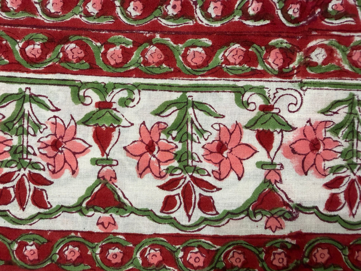 100% Cotton Hand Block Print Fabric Set | Floral Buti with Coordinated Border Print | Jaipur Printed Cotton Dress Material Fabric | Wholesale Manufacturer & Exporter