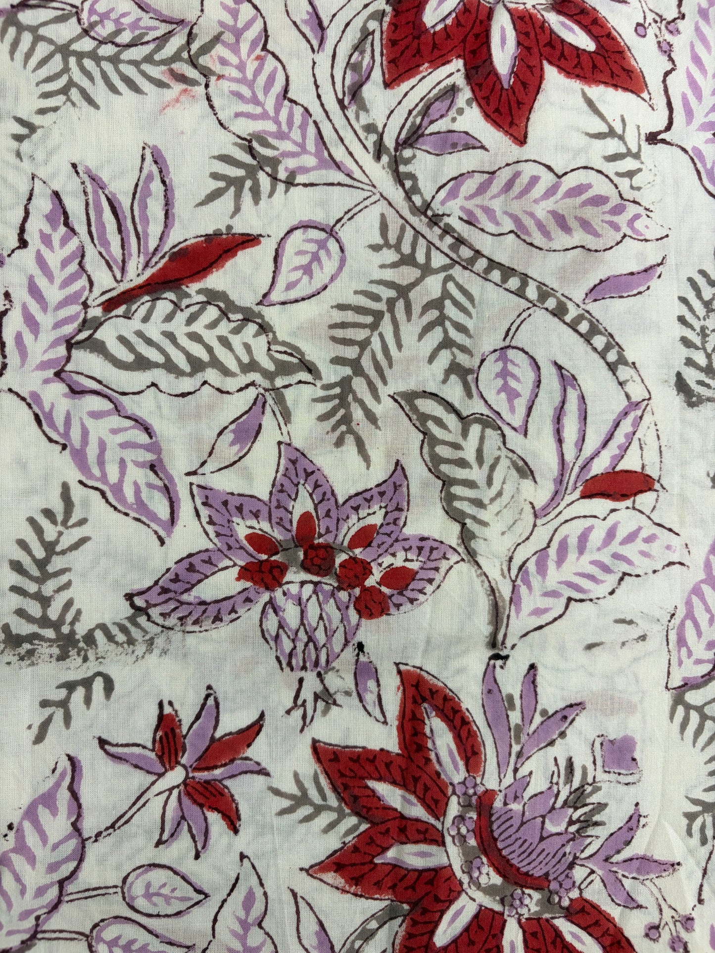 100% Cotton Hand Block Print Fabric | Tropical Floral Botanical Cotton Fabric | Jaipur Printed Cotton Fabric for Dresses, Home Décor, Quilting & Wholesale