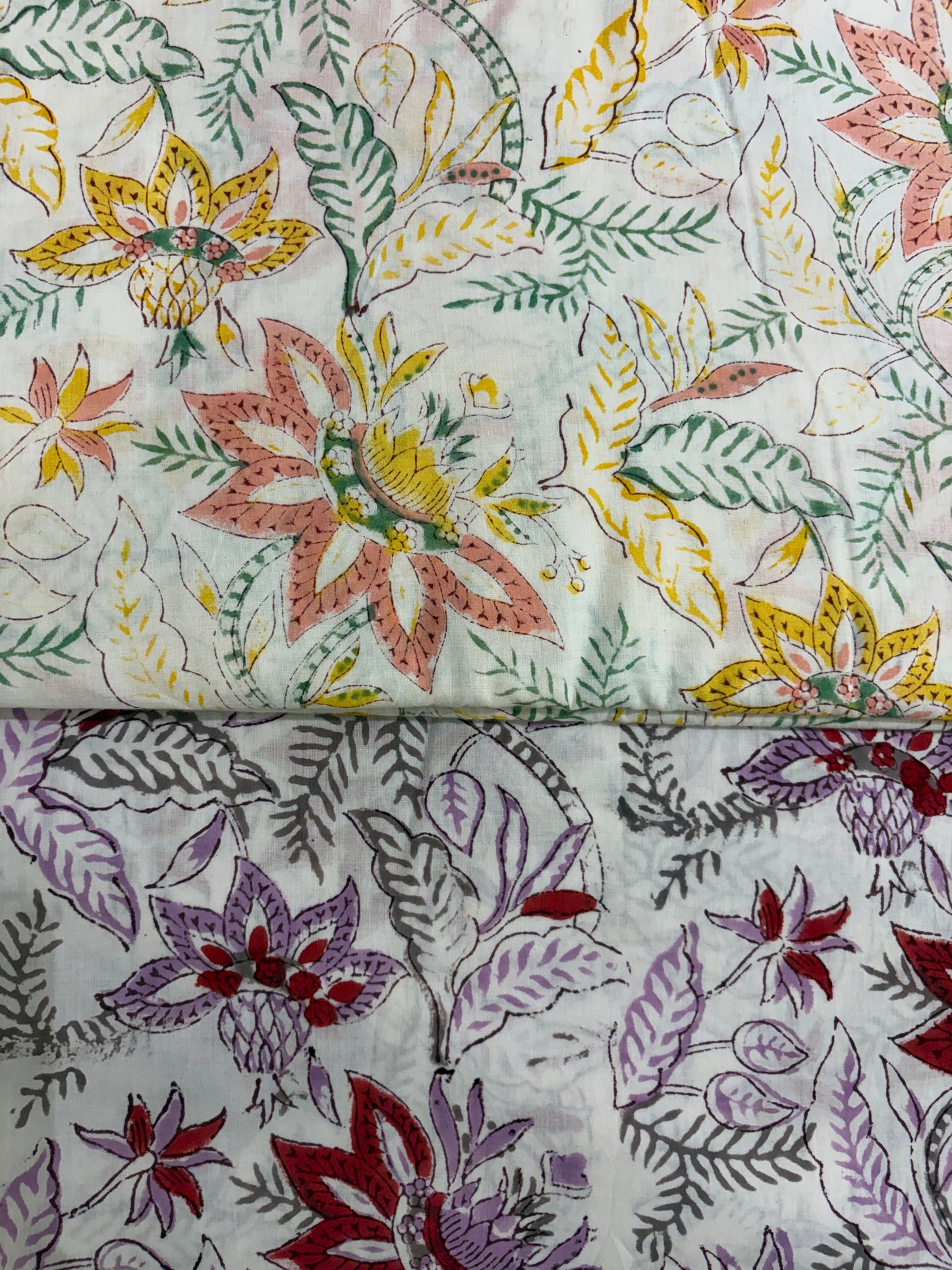 100% Cotton Hand Block Print Fabric | Tropical Floral Botanical Cotton Fabric | Jaipur Printed Cotton Fabric for Dresses, Home Décor, Quilting & Wholesale
