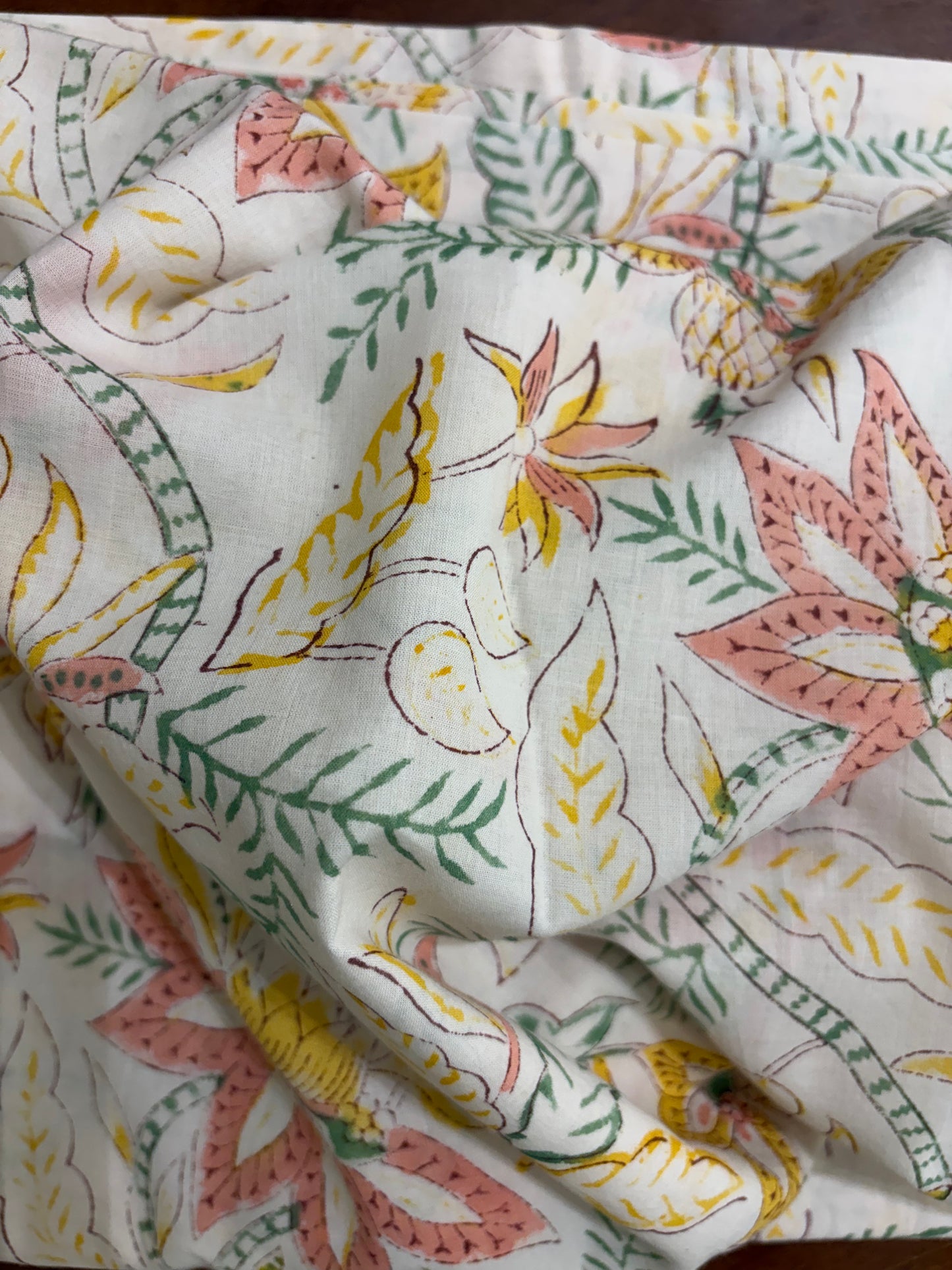 100% Cotton Hand Block Print Fabric | Tropical Floral Botanical Cotton Fabric | Jaipur Printed Cotton Fabric for Dresses, Home Décor, Quilting & Wholesale
