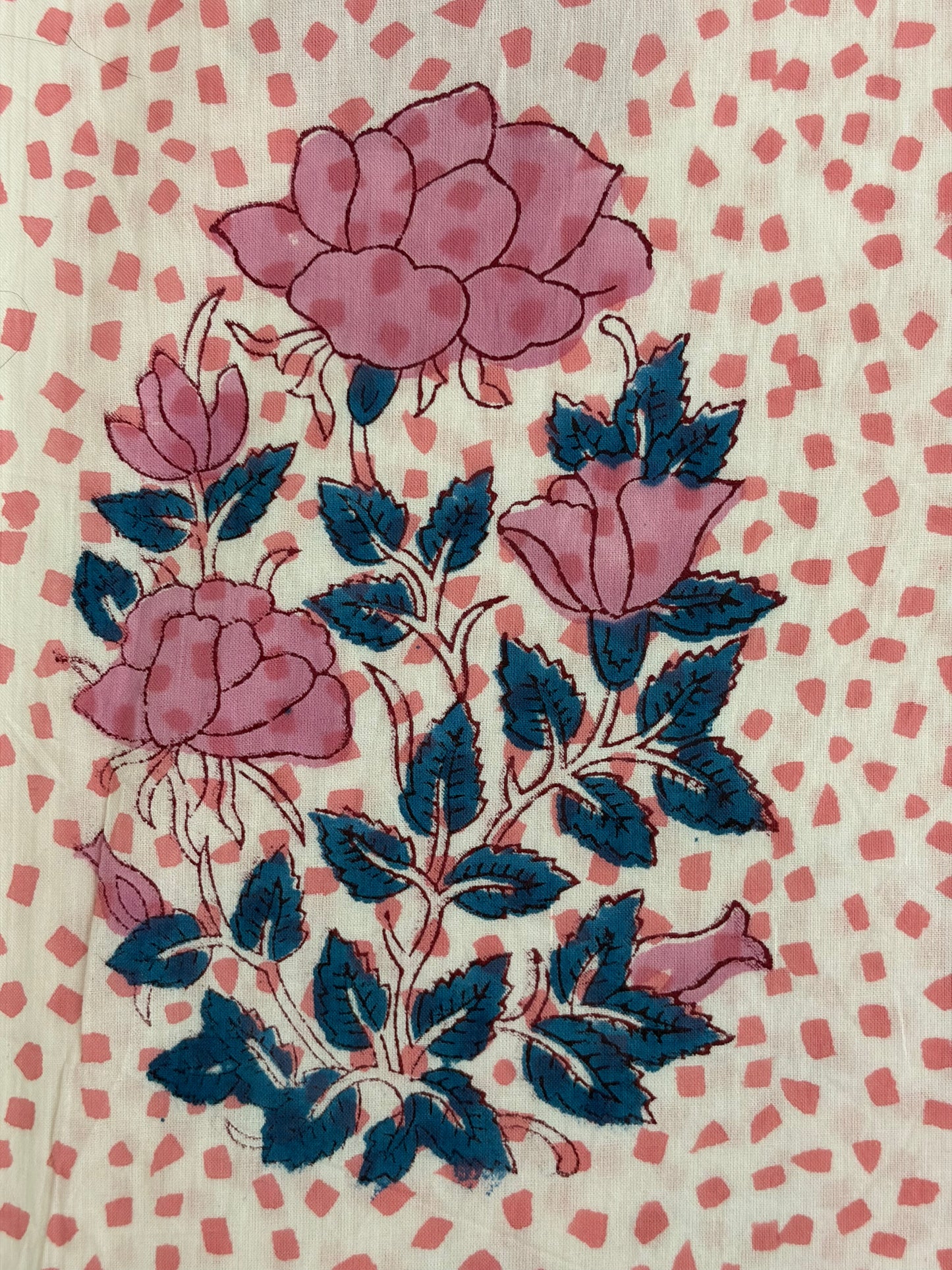 100% Cotton Hand Block Print Fabric | Pink Floral Printed Cotton Fabric | Soft Jaipur Cotton Fabric for Dresses, Home Furnishing & Crafts