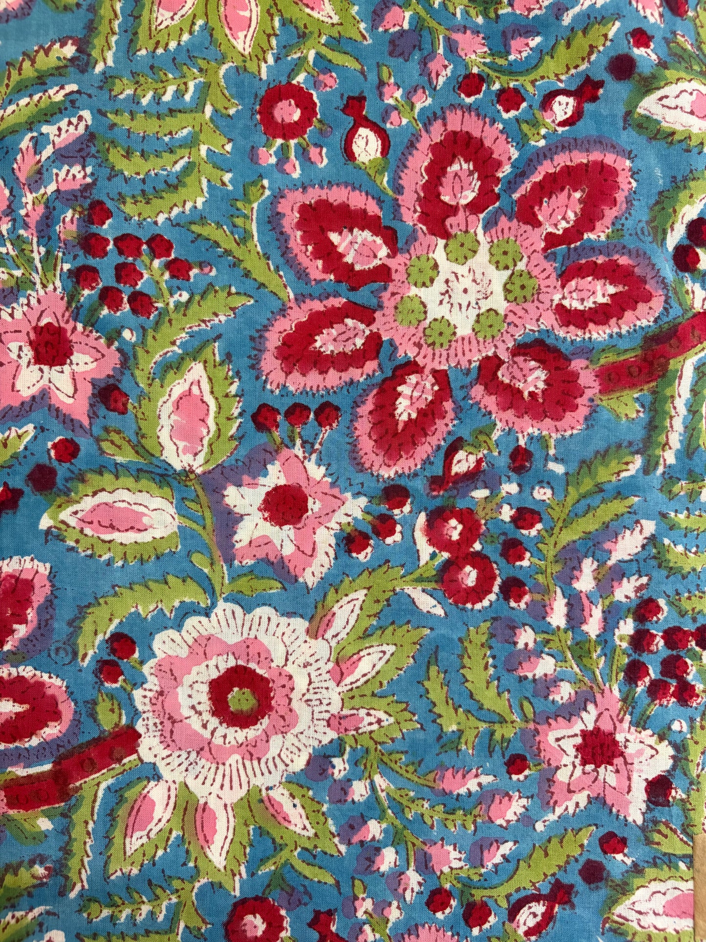 100% Cotton Hand Block Print Fabric | Multicolor Floral Cotton Fabric | Jaipur Handmade Printed Fabric for Apparel, Home Furnishing & Crafts