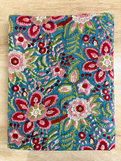 100% Cotton Hand Block Print Fabric | Multicolor Floral Cotton Fabric | Jaipur Handmade Printed Fabric for Apparel, Home Furnishing & Crafts