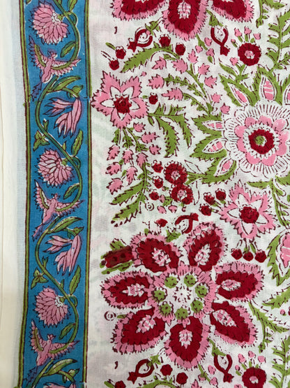 100% Cotton Hand Block Print Fabric | Multicolor Floral Cotton Fabric | Jaipur Handmade Printed Fabric for Apparel, Home Furnishing & Crafts (Copy)