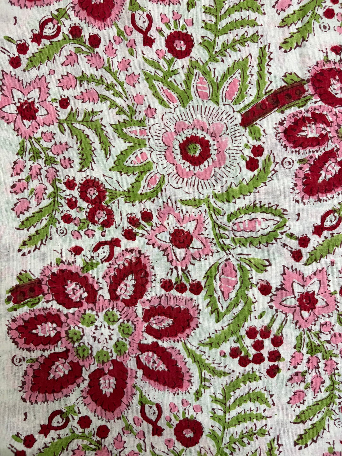 100% Cotton Hand Block Print Fabric | Multicolor Floral Cotton Fabric | Jaipur Handmade Printed Fabric for Apparel, Home Furnishing & Crafts (Copy)