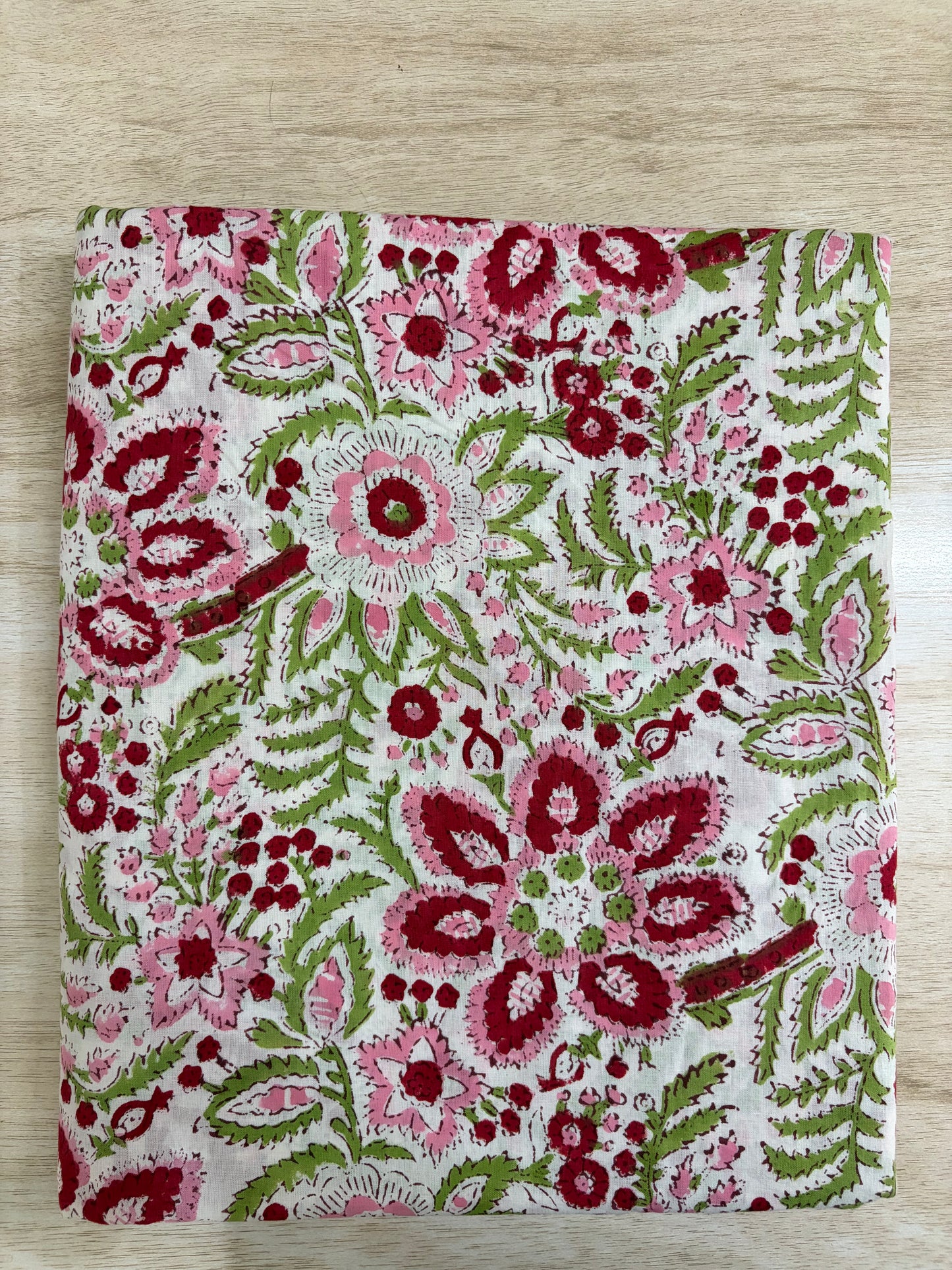 100% Cotton Hand Block Print Fabric | Multicolor Floral Cotton Fabric | Jaipur Handmade Printed Fabric for Apparel, Home Furnishing & Crafts (Copy)