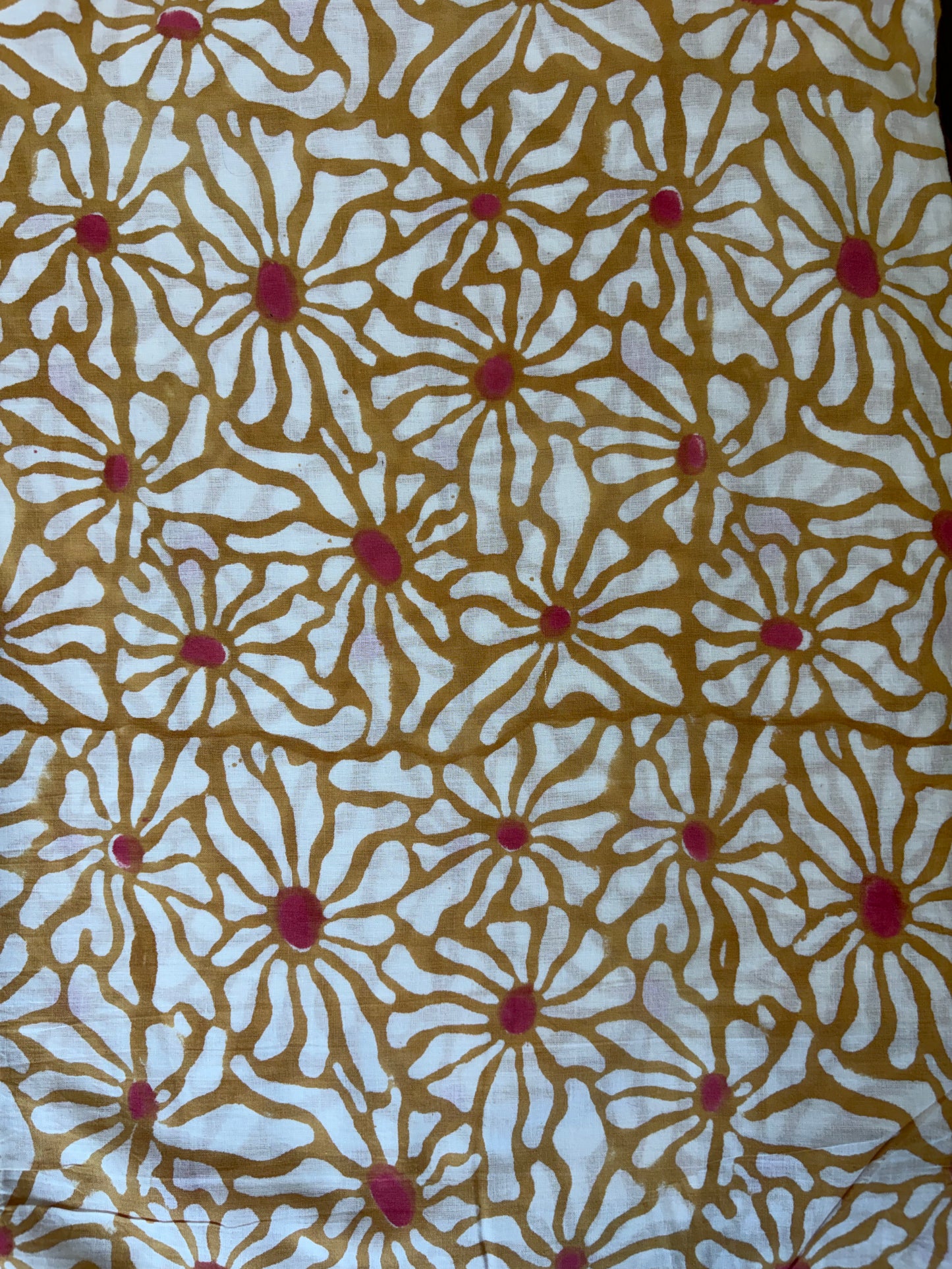 100% Cotton Hand Block Print Fabric | Floral Daisy Print Cotton Fabric | Soft Cambric Fabric for Apparel & Home Textile