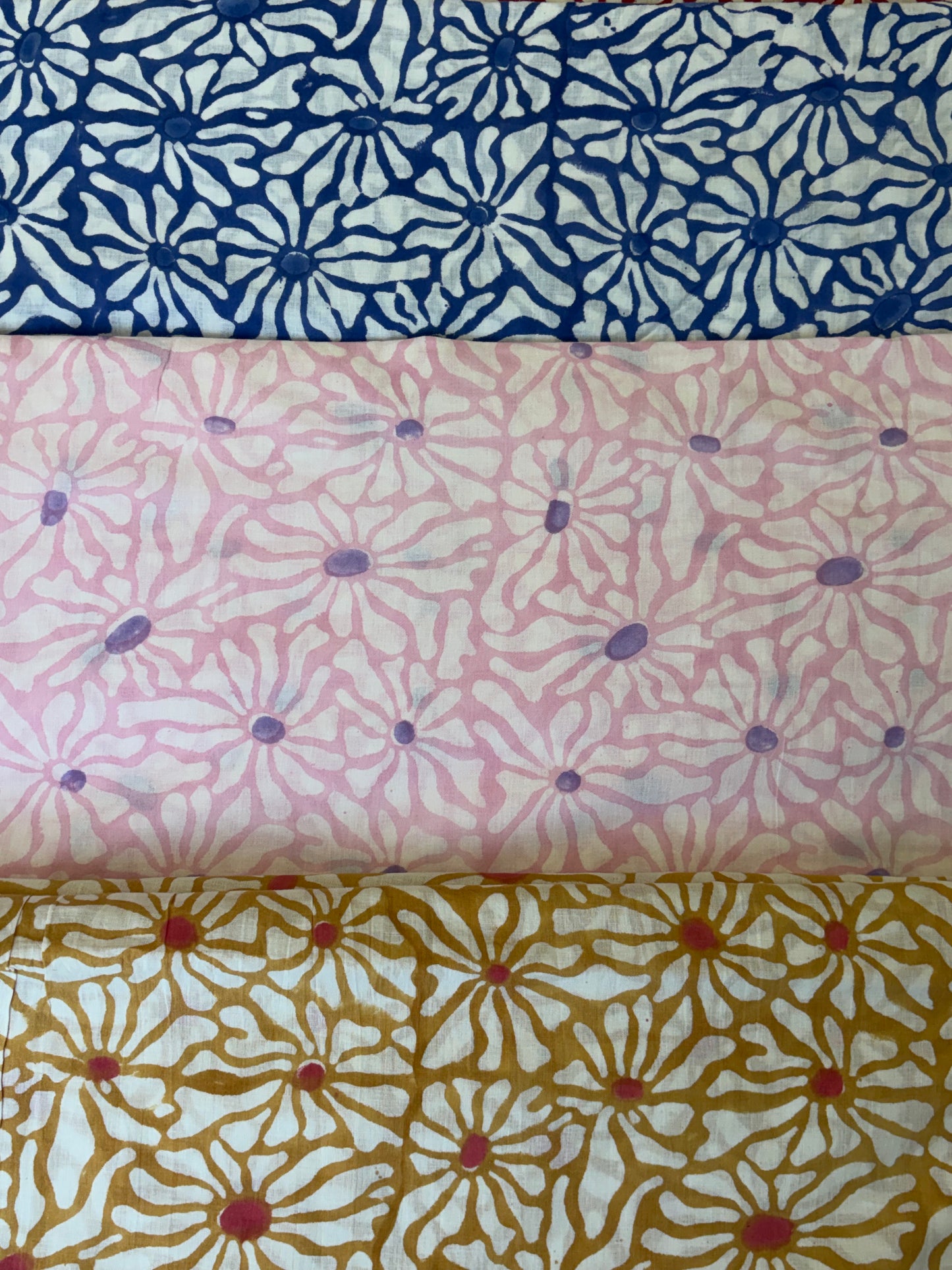 100% Cotton Hand Block Print Fabric | Floral Daisy Print Cotton Fabric | Soft Cambric Fabric for Apparel & Home Textile