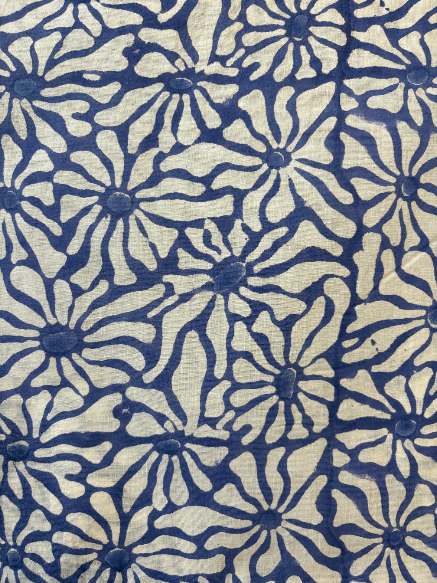 100% Cotton Hand Block Print Fabric | Floral Daisy Print Cotton Fabric | Soft Cambric Fabric for Apparel & Home Textile