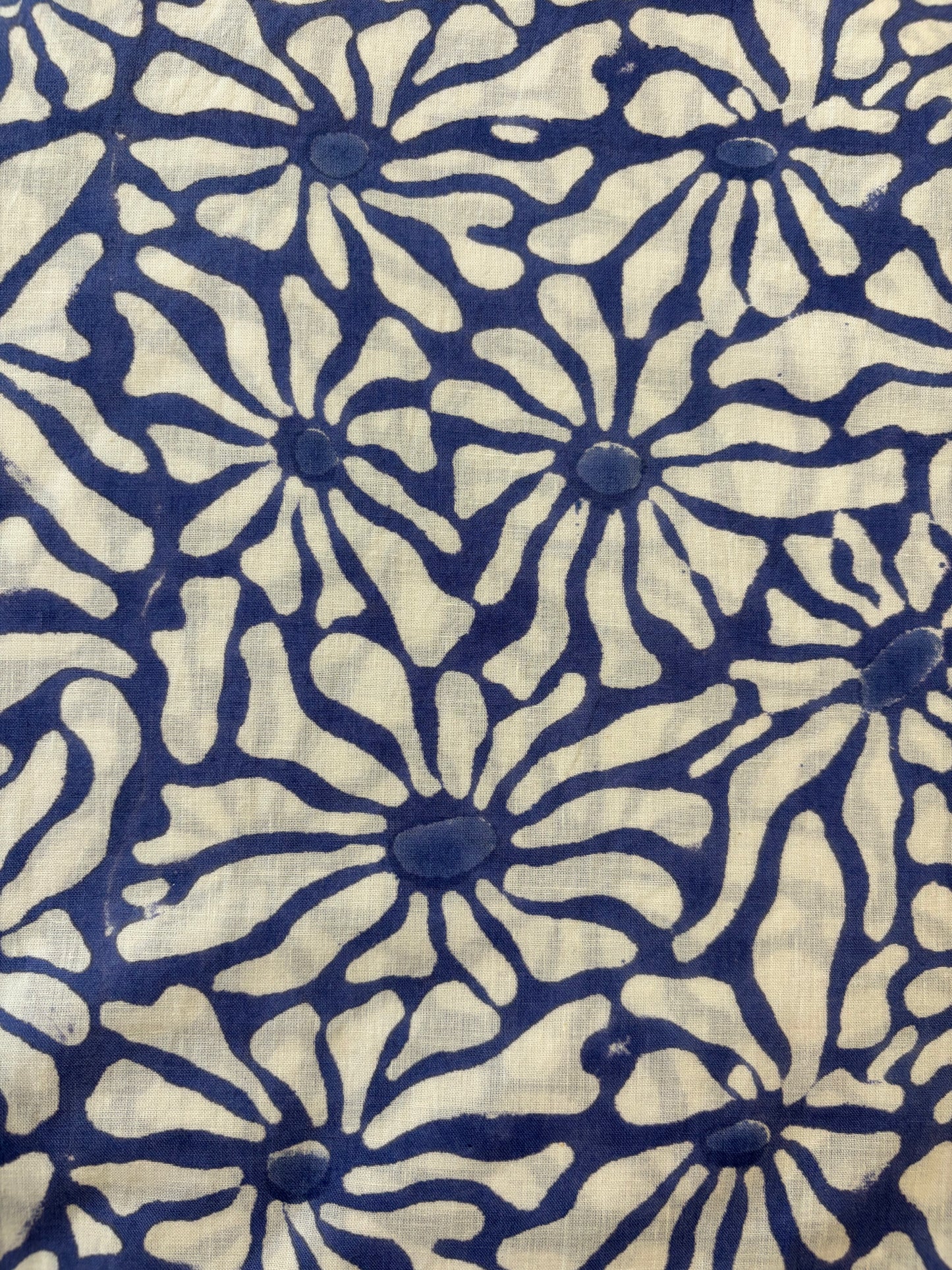 100% Cotton Hand Block Print Fabric | Floral Daisy Print Cotton Fabric | Soft Cambric Fabric for Apparel & Home Textile