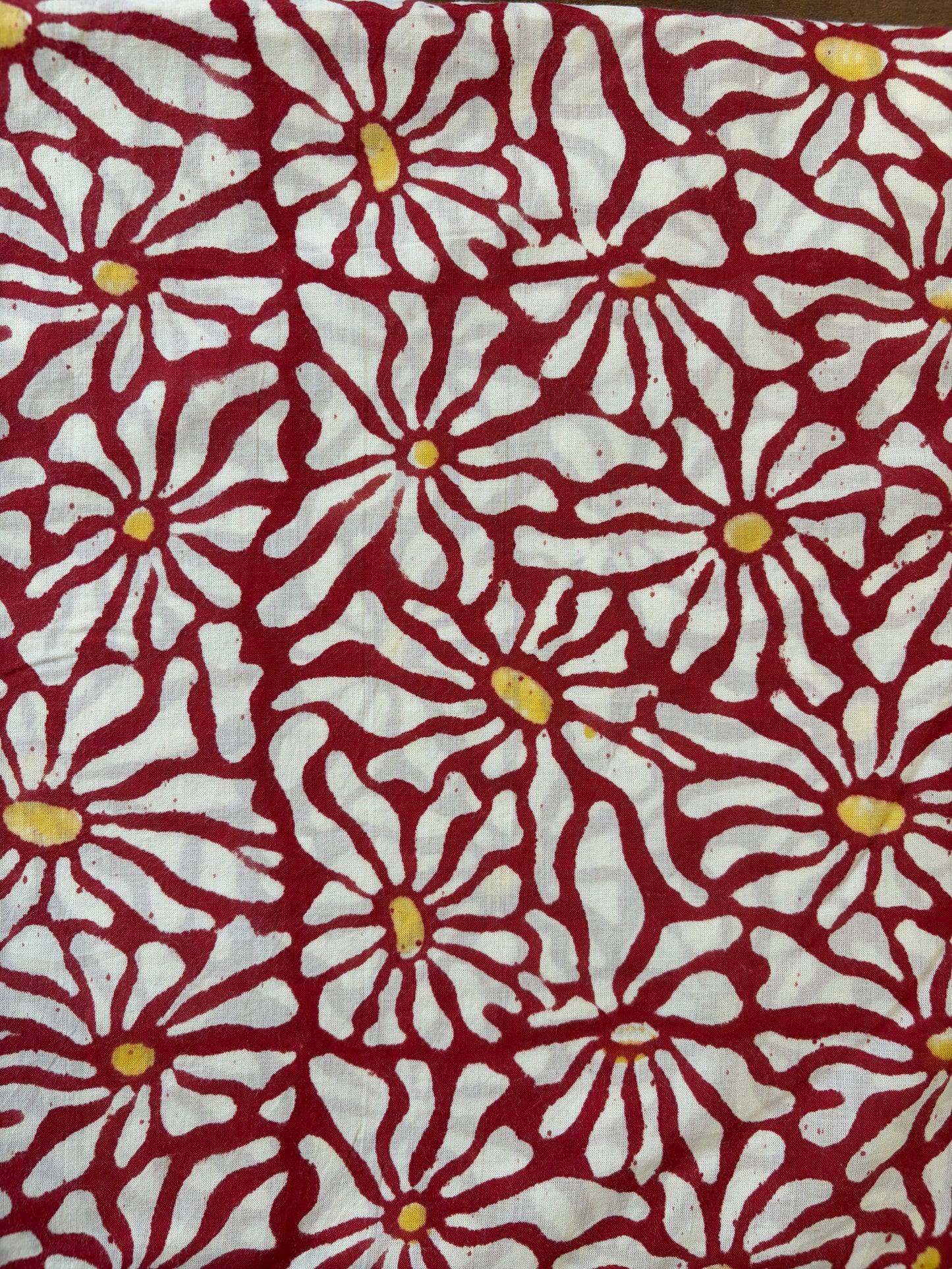 100% Cotton Hand Block Print Fabric | Floral Daisy Print Cotton Fabric | Soft Cambric Fabric for Apparel & Home Textile