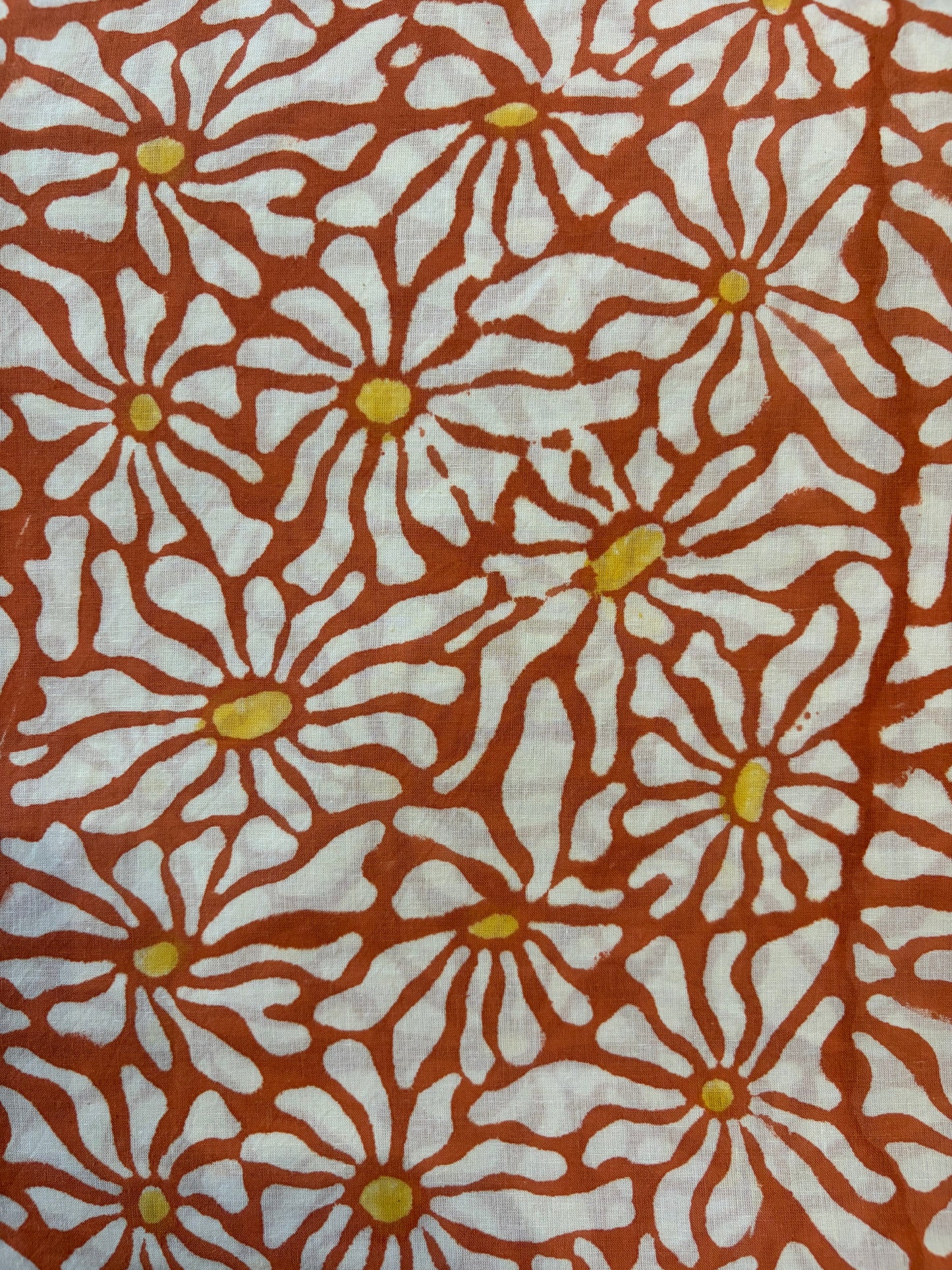100% Cotton Hand Block Print Fabric | Floral Daisy Print Cotton Fabric | Soft Cambric Fabric for Apparel & Home Textile
