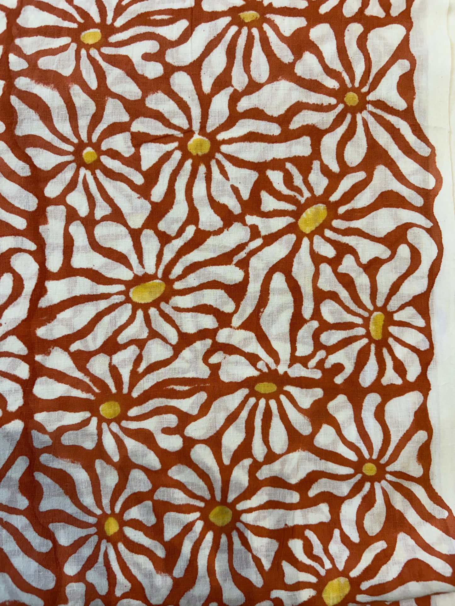 100% Cotton Hand Block Print Fabric | Floral Daisy Print Cotton Fabric | Soft Cambric Fabric for Apparel & Home Textile