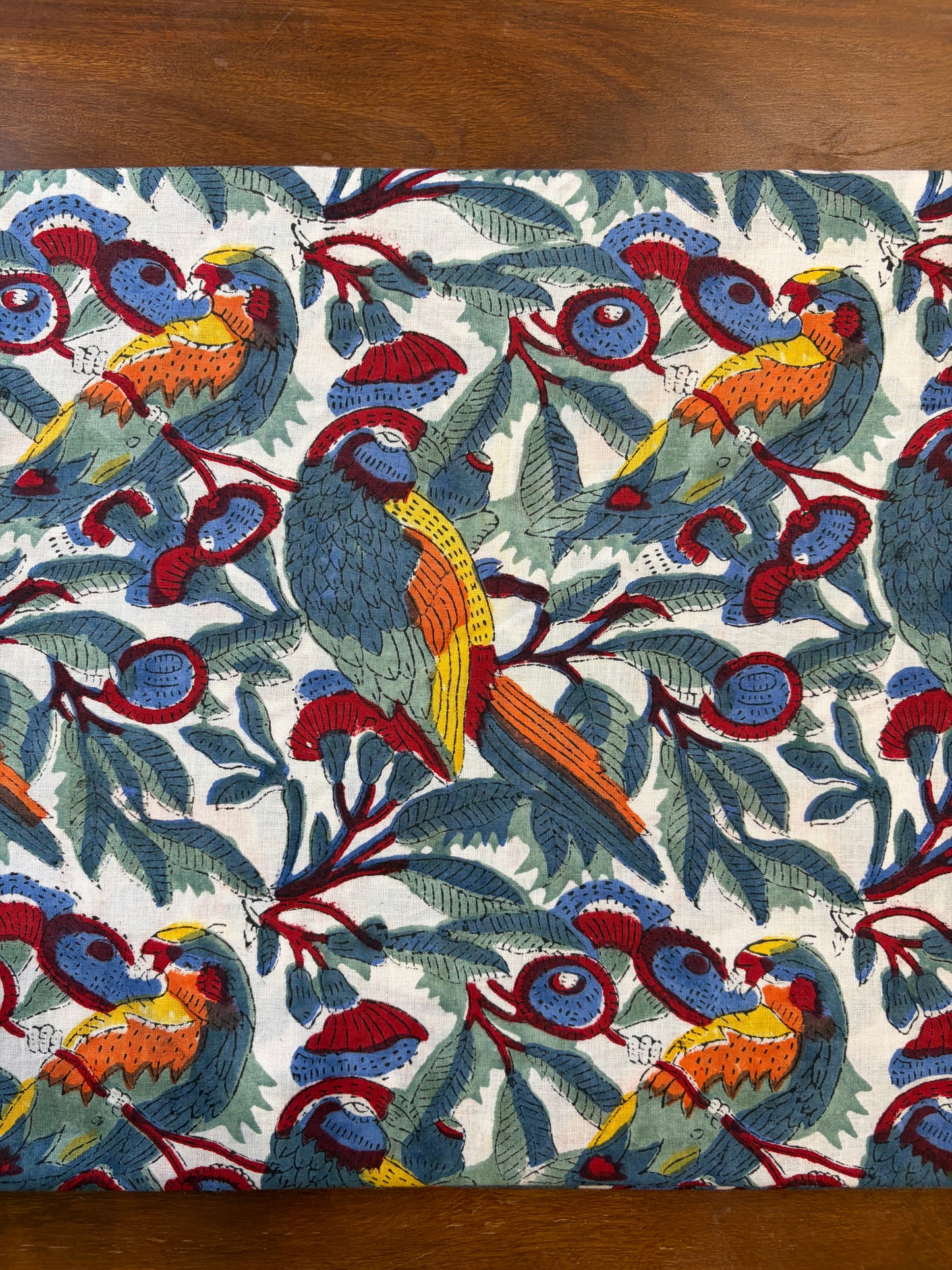 100% Cotton Hand Block Print Fabric | Premium Bird & Floral Print Cotton Fabric | Sustainable Dress Material Manufacturer India