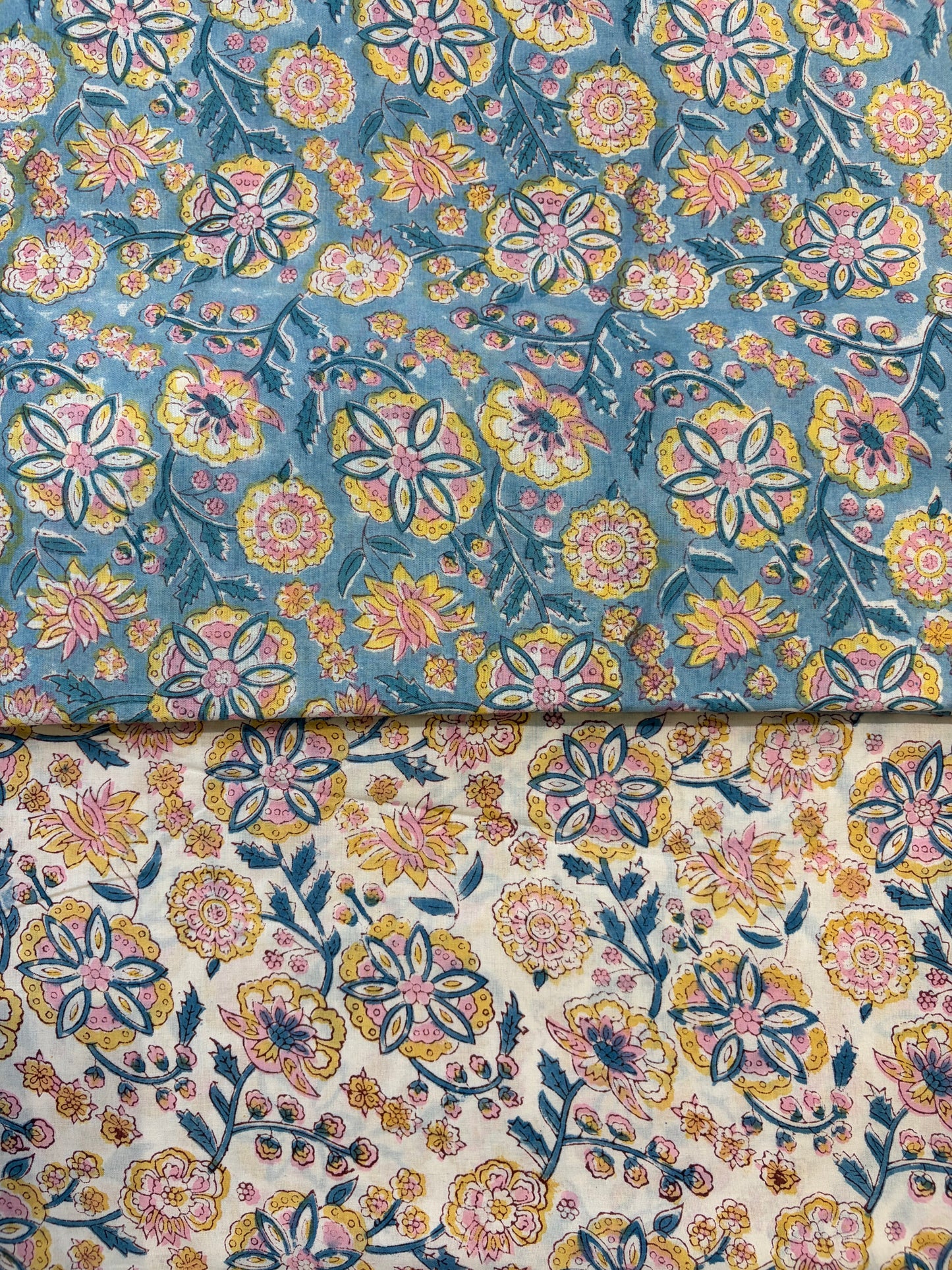 100% Cotton Hand Block Print Fabric | Vintage Floral Cotton Fabric | Jaipur Block Printed Dress Material | Custom Colors Available