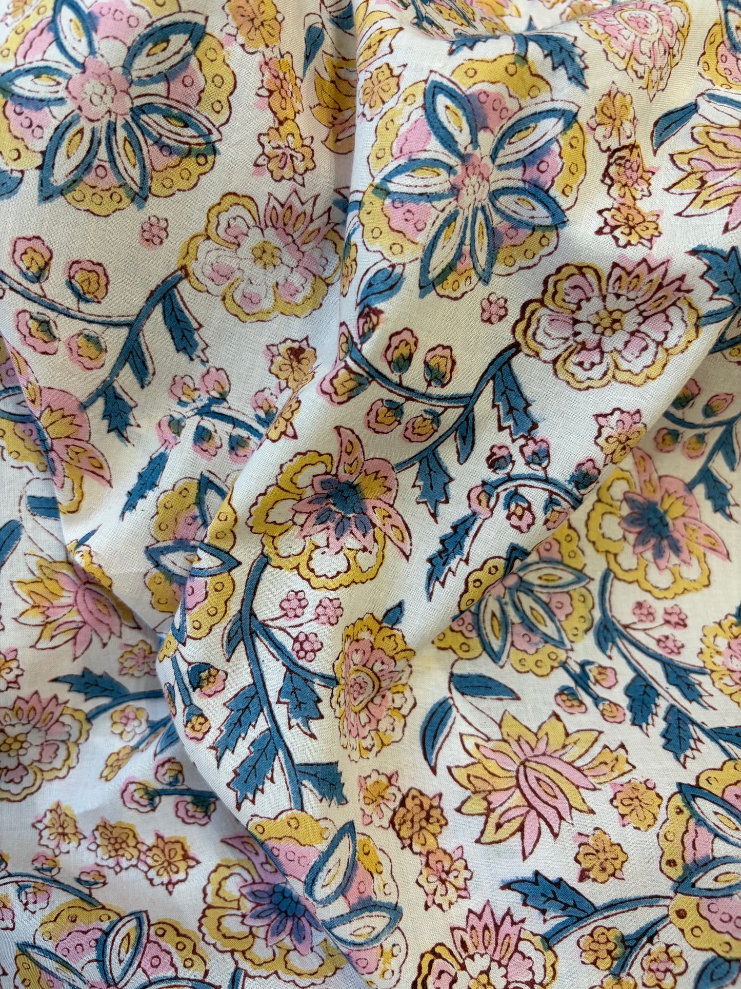 100% Cotton Hand Block Print Fabric | Vintage Floral Cotton Fabric | Jaipur Block Printed Dress Material | Custom Colors Available