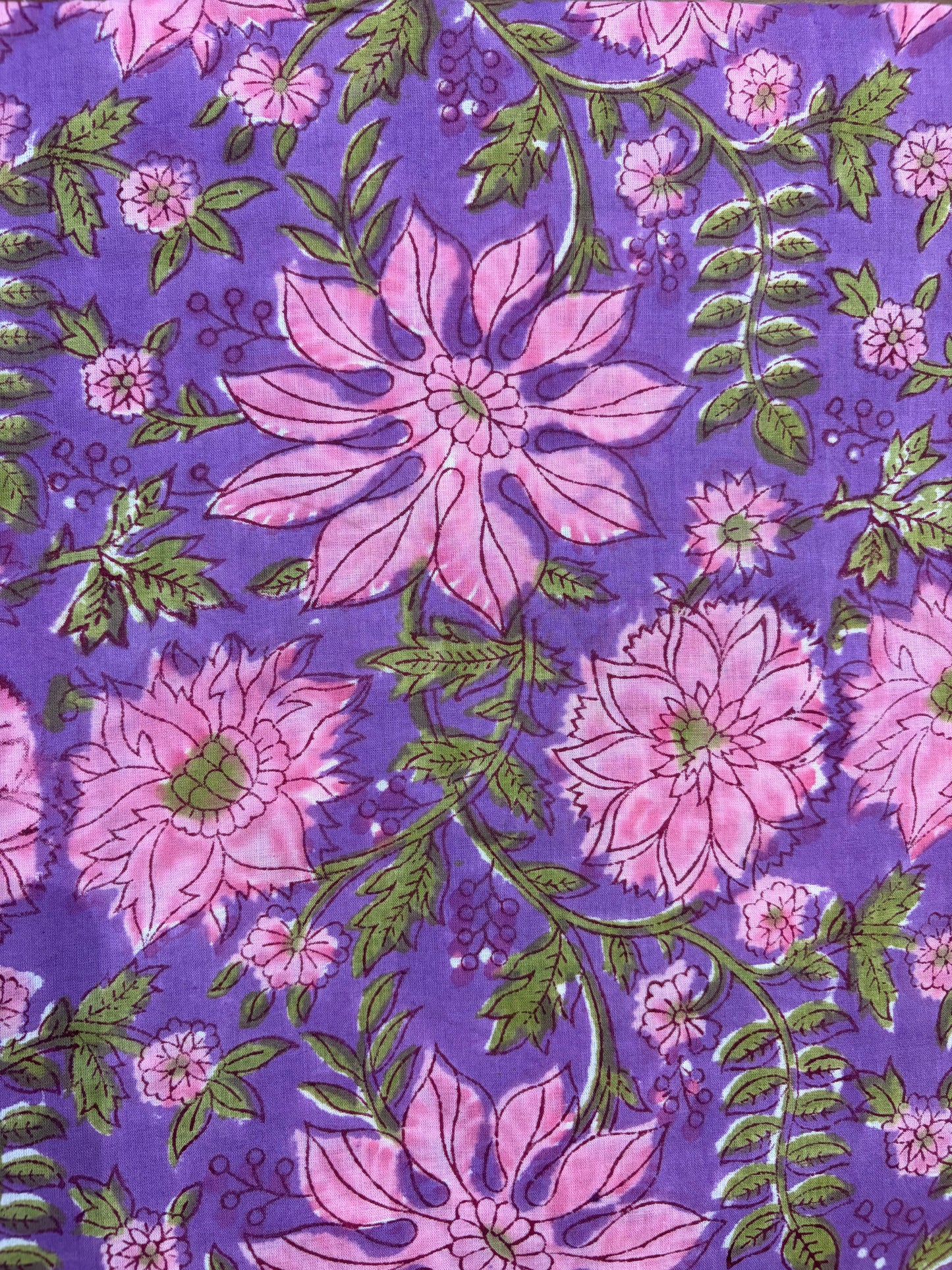 100% Cotton Hand Block Print Paisley 100% Cotton Hand Block Print Floral Fabric | Lavender Botanical Cotton Fabric | Coordinated Print Collection | Jaipur Manufacturer