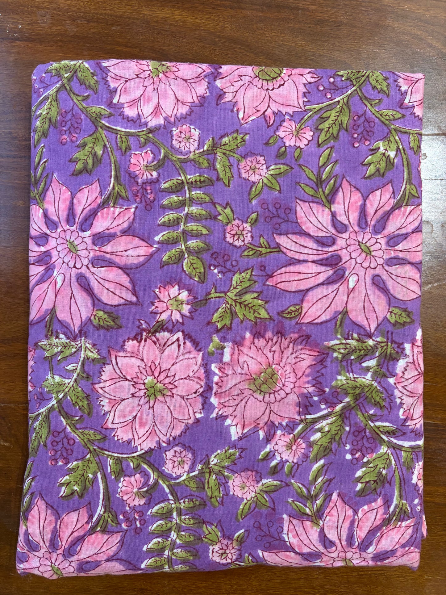 100% Cotton Hand Block Print Paisley 100% Cotton Hand Block Print Floral Fabric | Lavender Botanical Cotton Fabric | Coordinated Print Collection | Jaipur Manufacturer