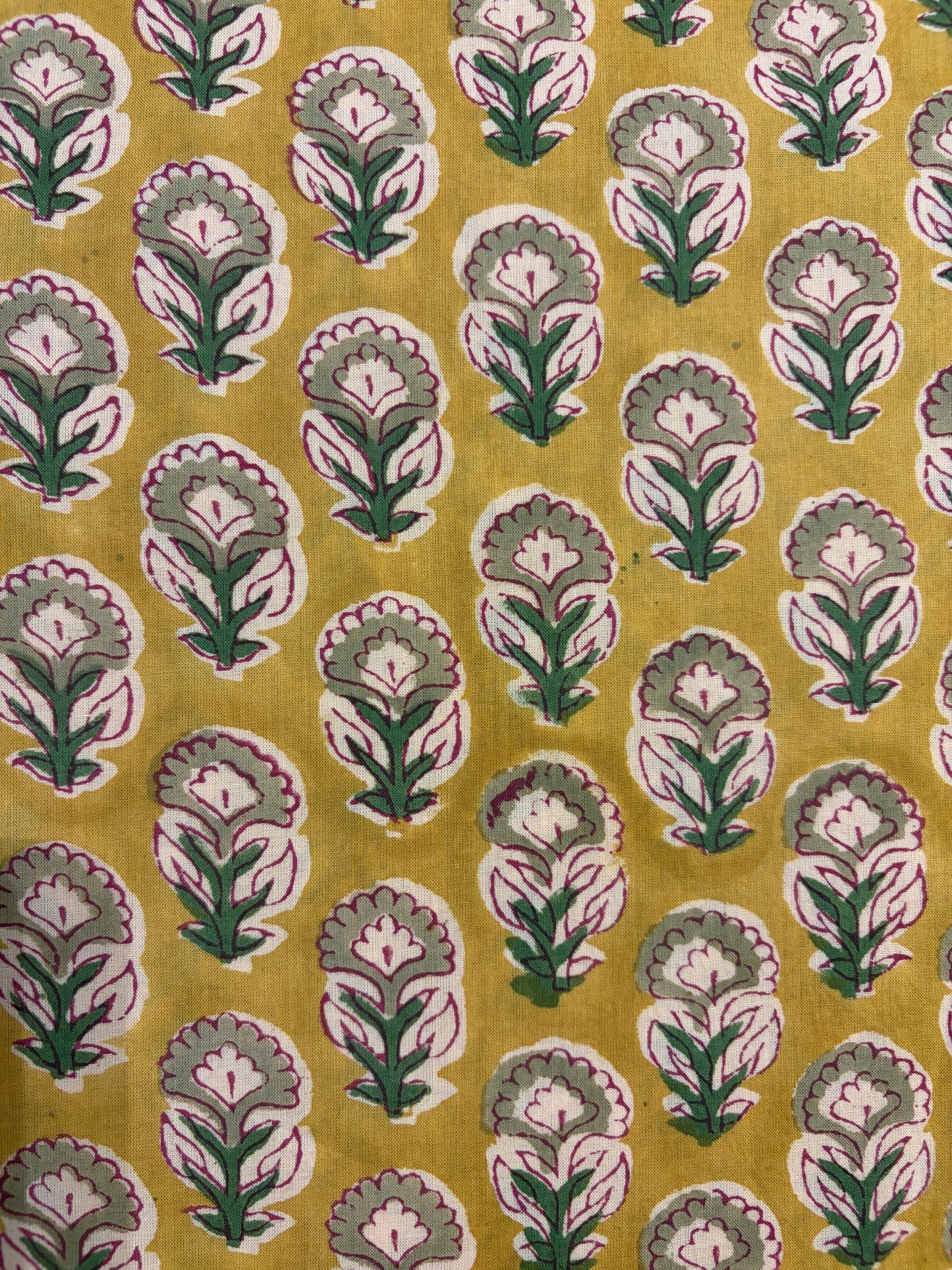 100% Cotton Hand Block Print Paisley Fabric | Mustard Floral Paisley Cotton Fabric | Jaipur Printed Dress Material Manufacturer