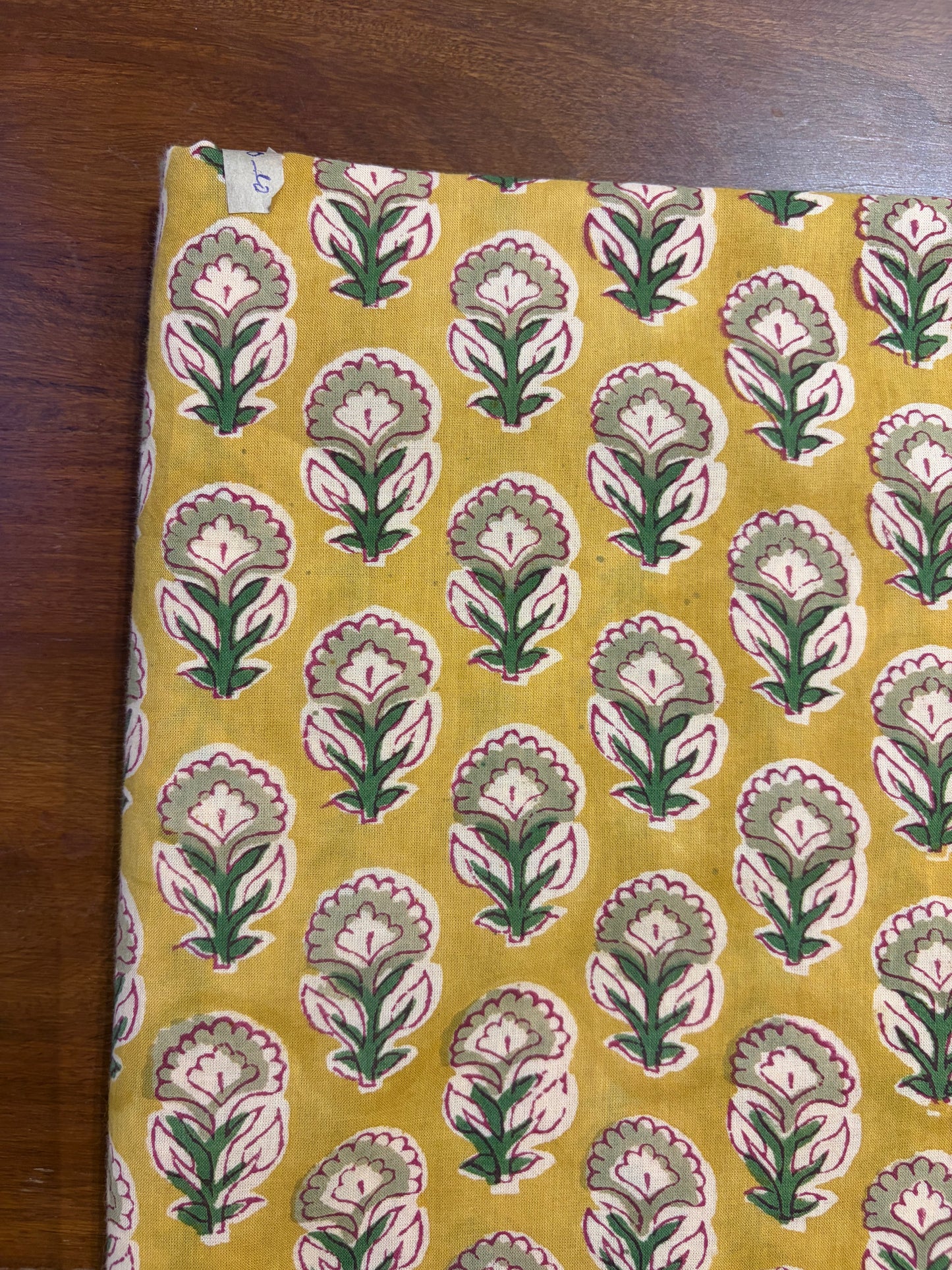 100% Cotton Hand Block Print Paisley Fabric | Mustard Floral Paisley Cotton Fabric | Jaipur Printed Dress Material Manufacturer