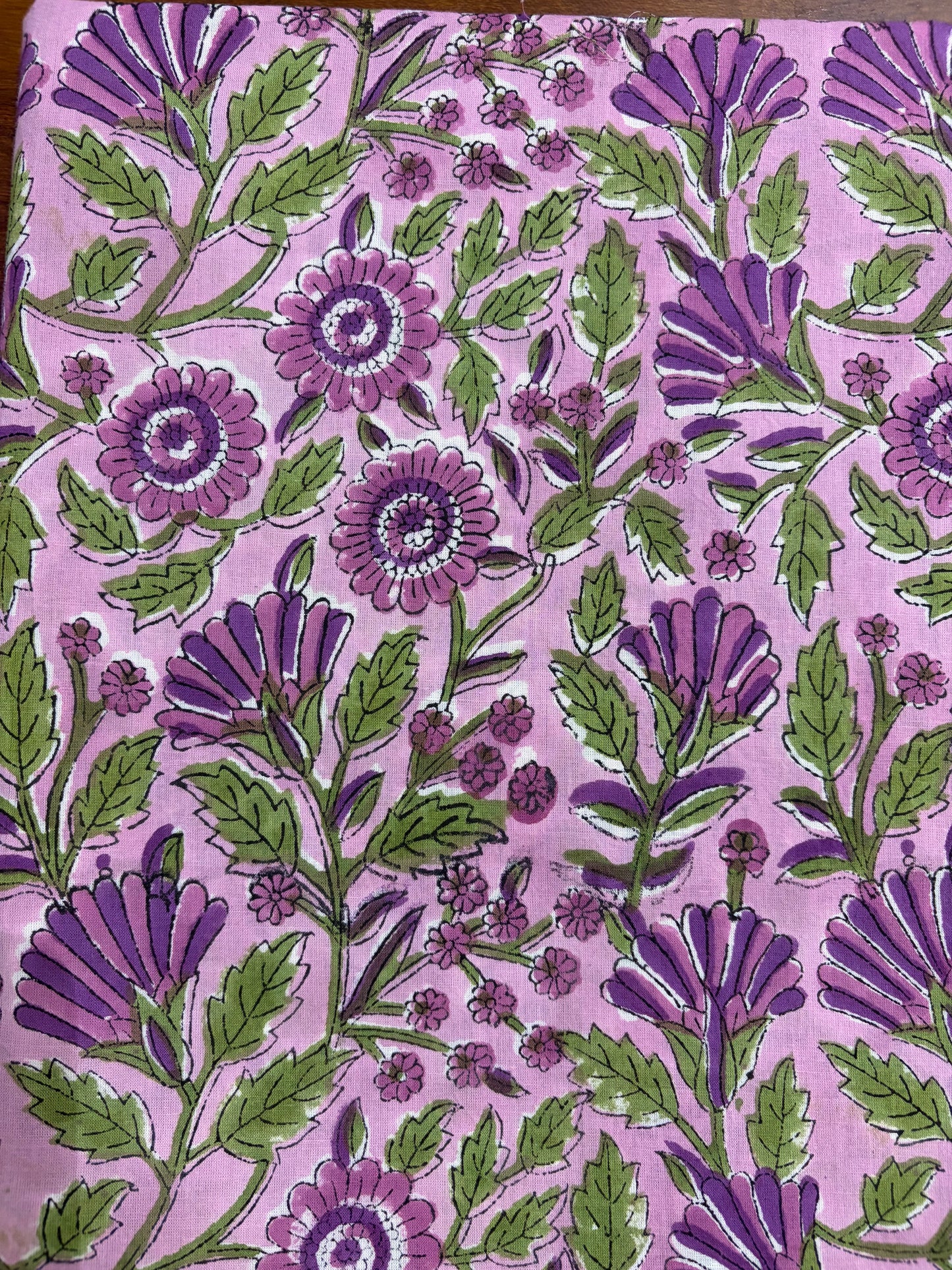 100% Cotton Hand Block Print Paisley 100% Cotton Hand Block Print Floral Fabric | Lavender Botanical Cotton Fabric | Coordinated Print Collection | Jaipur Manufacturer