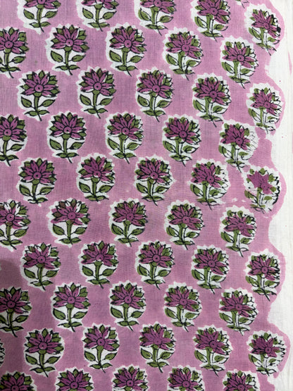 100% Cotton Hand Block Print Paisley 100% Cotton Hand Block Print Floral Fabric | Lavender Botanical Cotton Fabric | Coordinated Print Collection | Jaipur Manufacturer