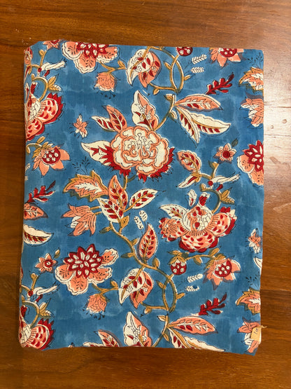 100% Cotton Hand Block Print Fabric 100% Cotton Hand Block Print Floral Vine Fabric | Vintage Botanical Cotton Fabric | Jaipur Printed Cotton Fabric Manufacturer