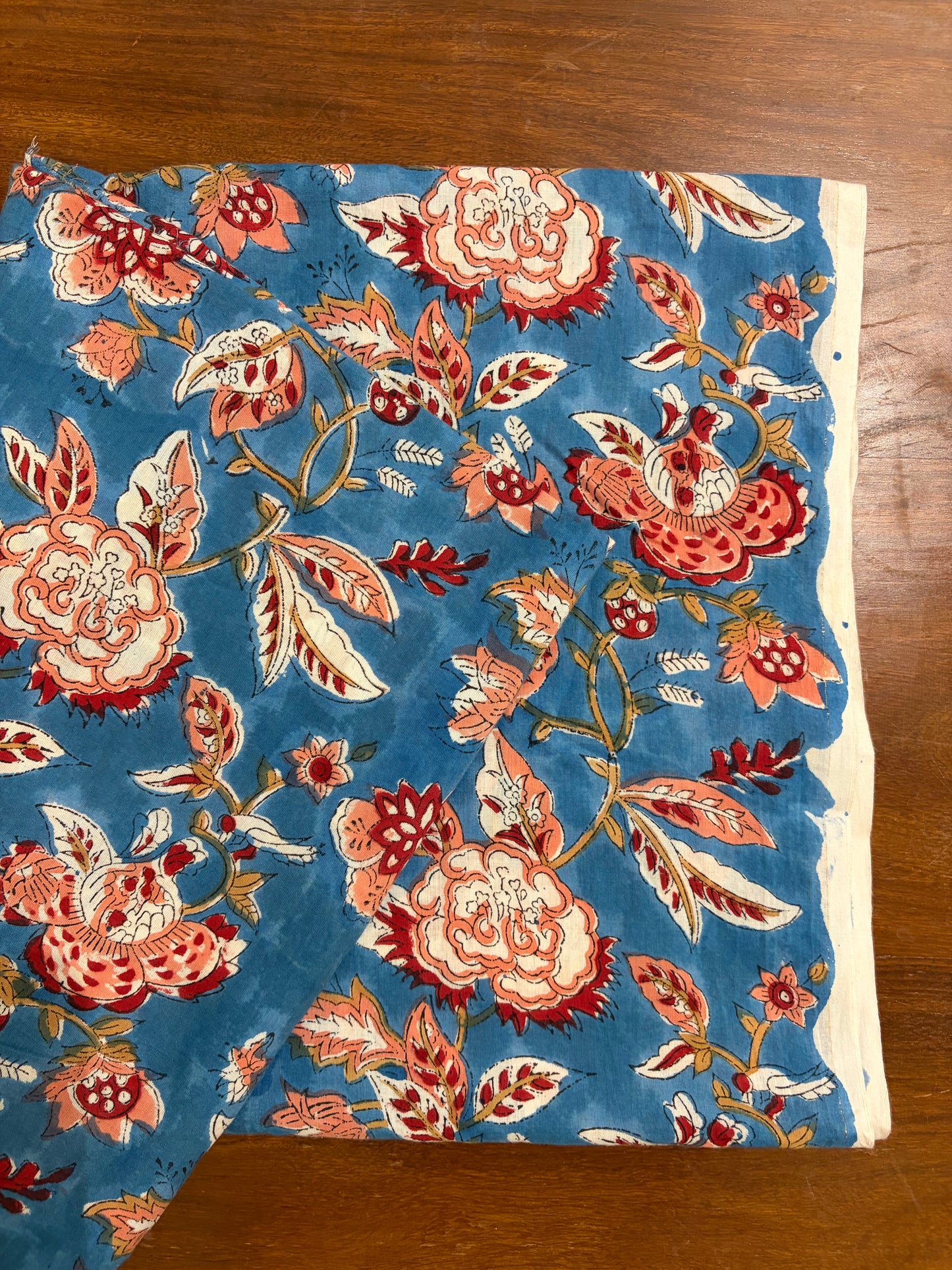 100% Cotton Hand Block Print Fabric 100% Cotton Hand Block Print Floral Vine Fabric | Vintage Botanical Cotton Fabric | Jaipur Printed Cotton Fabric Manufacturer