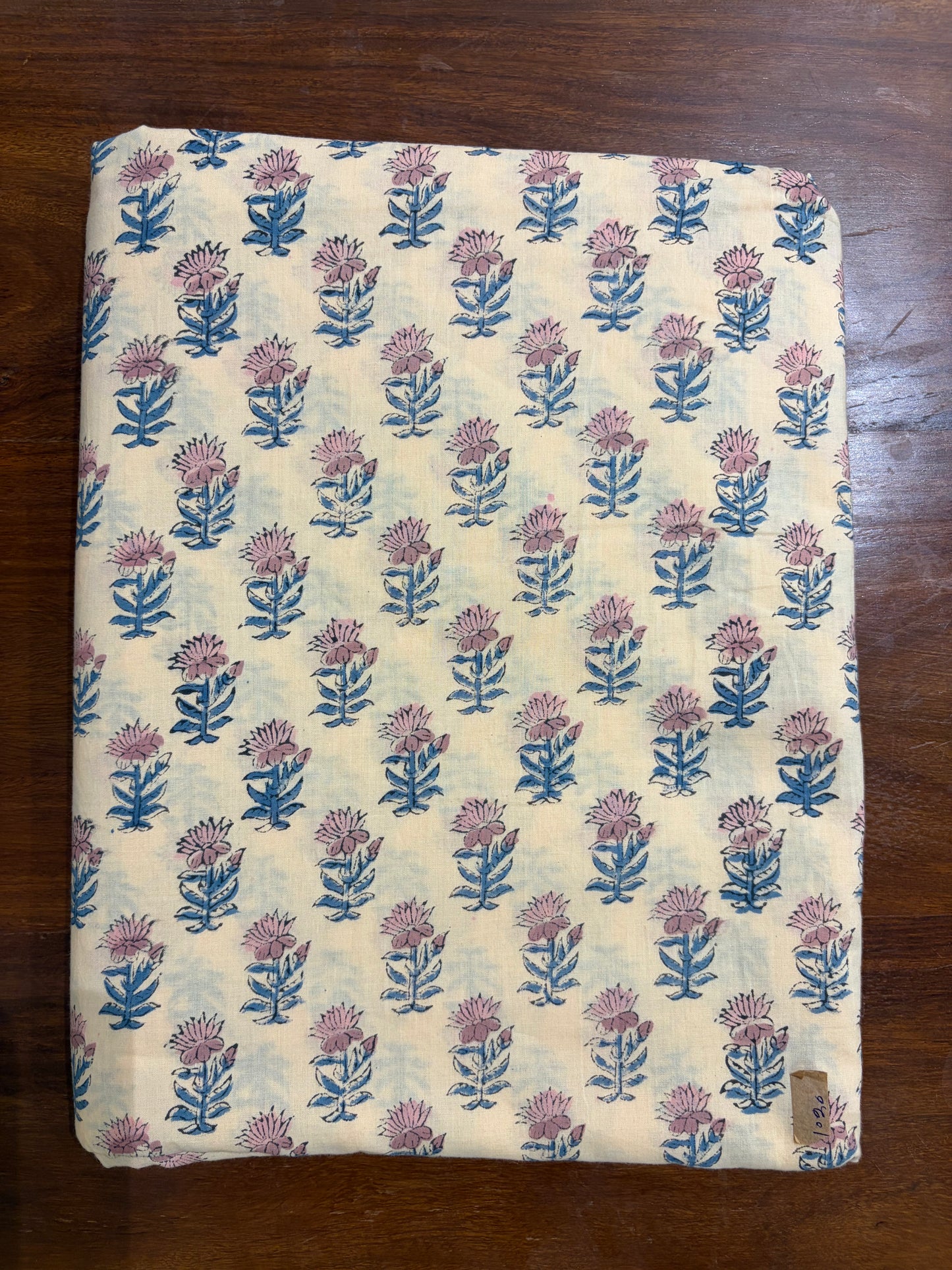 100% Cotton Hand Block Printed Fabric | Floral Buta with Matching Border Print | Soft Cambric Fabric | Indian Handmade Textile by Jaipur Manufacturer