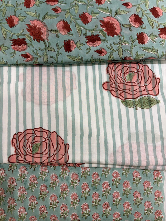 100% Cotton Hand Block Printed Fabric | Tropical Floral & Leaf Print Cotton Fabric | Jaipur Block Print Textile | Wholesale Fabric Manufacturer (Copy)