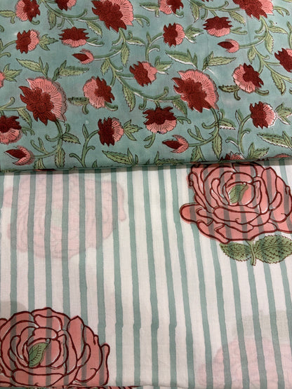 100% Cotton Hand Block Printed Fabric | Tropical Floral & Leaf Print Cotton Fabric | Jaipur Block Print Textile | Wholesale Fabric Manufacturer (Copy)