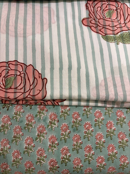 100% Cotton Hand Block Printed Fabric | Tropical Floral & Leaf Print Cotton Fabric | Jaipur Block Print Textile | Wholesale Fabric Manufacturer (Copy)