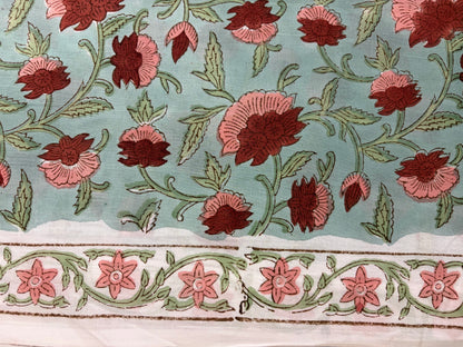 100% Cotton Hand Block Printed Fabric | Tropical Floral & Leaf Print Cotton Fabric | Jaipur Block Print Textile | Wholesale Fabric Manufacturer (Copy)