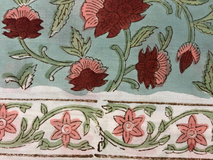 100% Cotton Hand Block Printed Fabric | Tropical Floral & Leaf Print Cotton Fabric | Jaipur Block Print Textile | Wholesale Fabric Manufacturer (Copy)