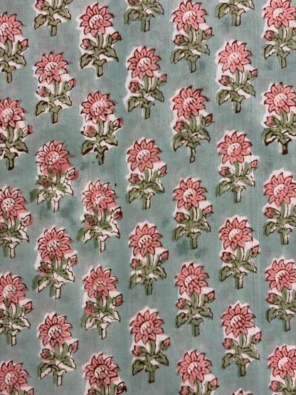 100% Cotton Hand Block Printed Fabric | Tropical Floral & Leaf Print Cotton Fabric | Jaipur Block Print Textile | Wholesale Fabric Manufacturer (Copy)
