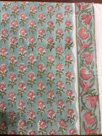 100% Cotton Hand Block Printed Fabric | Tropical Floral & Leaf Print Cotton Fabric | Jaipur Block Print Textile | Wholesale Fabric Manufacturer (Copy)