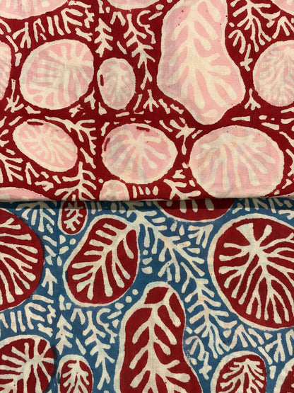 100% Cotton Hand Block Printed Fabric | Tropical Floral & Leaf Print Cotton Fabric | Jaipur Block Print Textile | Wholesale Fabric Manufacturer (Copy)
