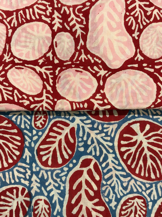 100% Cotton Hand Block Printed Fabric | Tropical Floral & Leaf Print Cotton Fabric | Jaipur Block Print Textile | Wholesale Fabric Manufacturer (Copy)